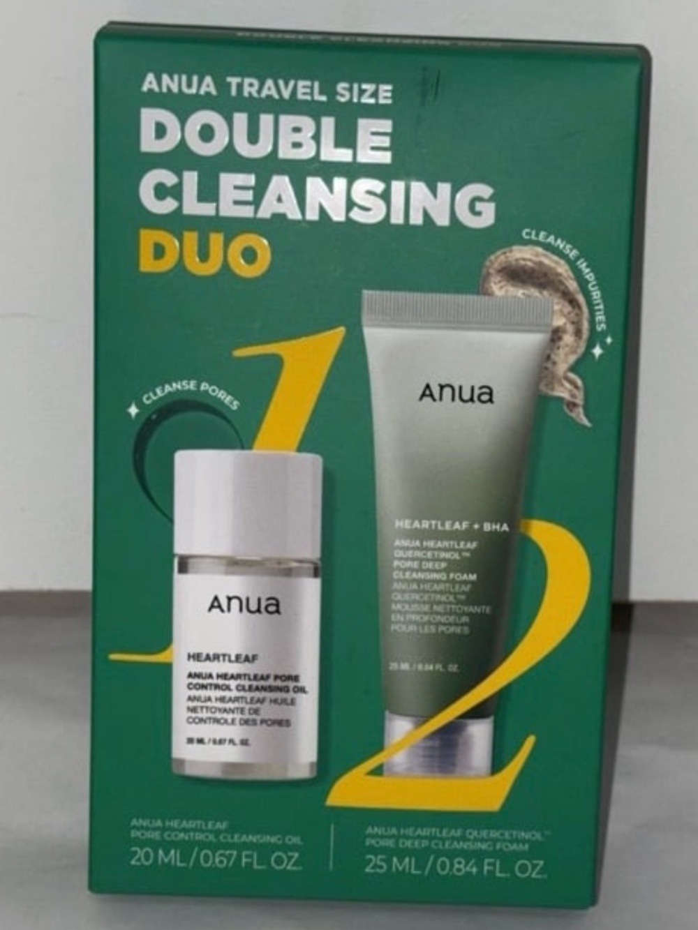 Anua-Double Cleansing Duo Set Cleansing Oil, Cleansing Foam TRAVEL SIZE BNIB